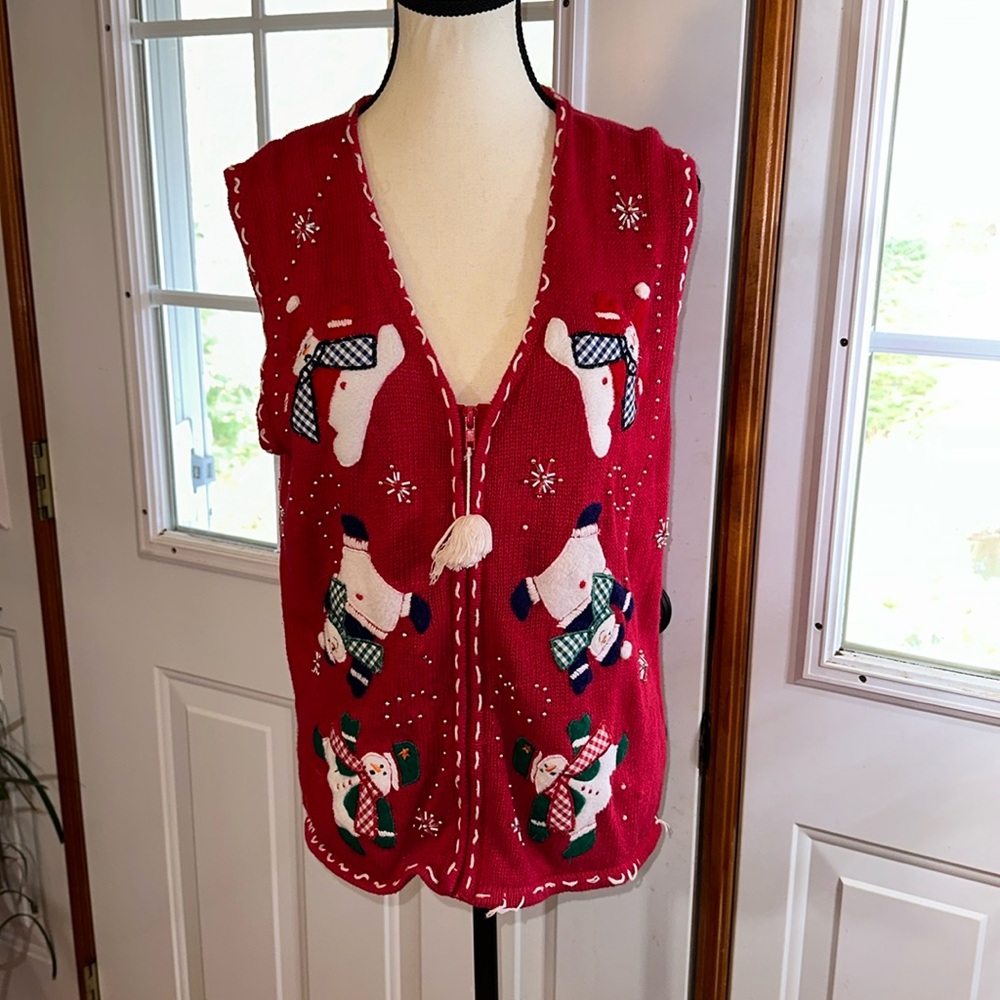 Vintage Bobbie Brooks Snowman Sweater Vest